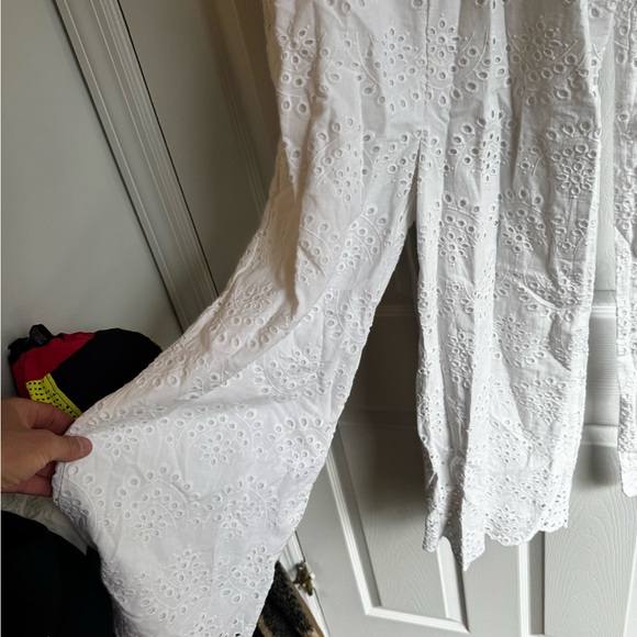 New topshop white embroidered ruffle jumpsuit - Picture 6 of 9